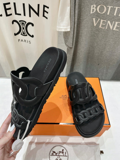 EXTRA SANDAL BLACK CALFSKIN