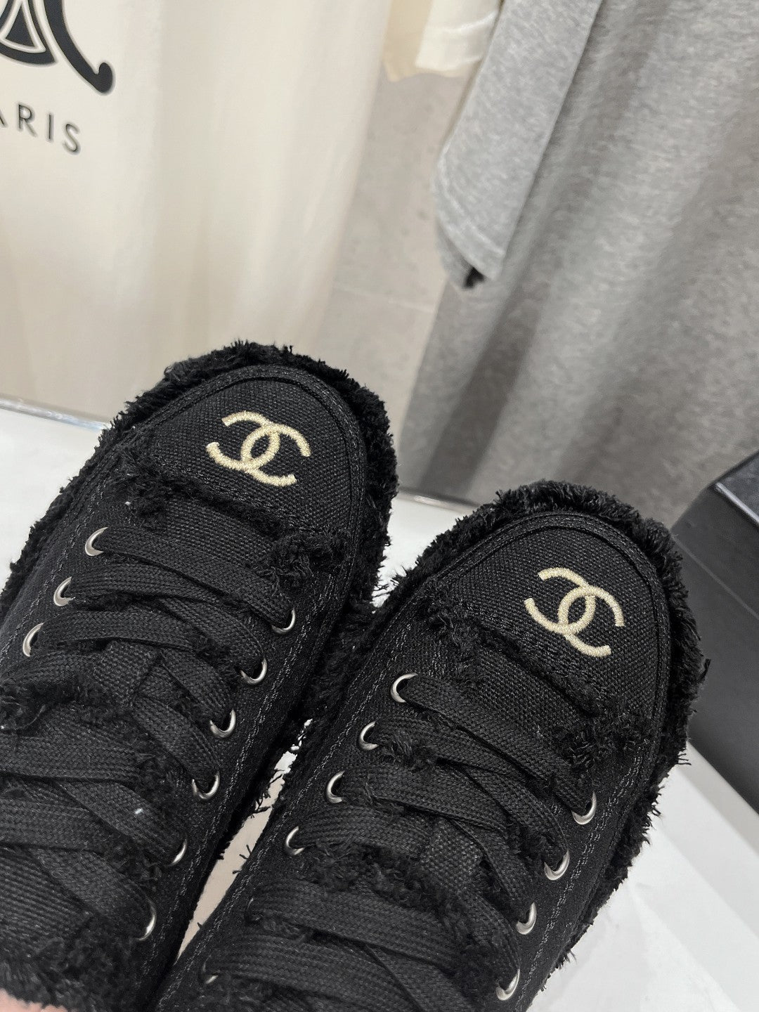 CC SNEAKER BLACK DENIM FABRIC