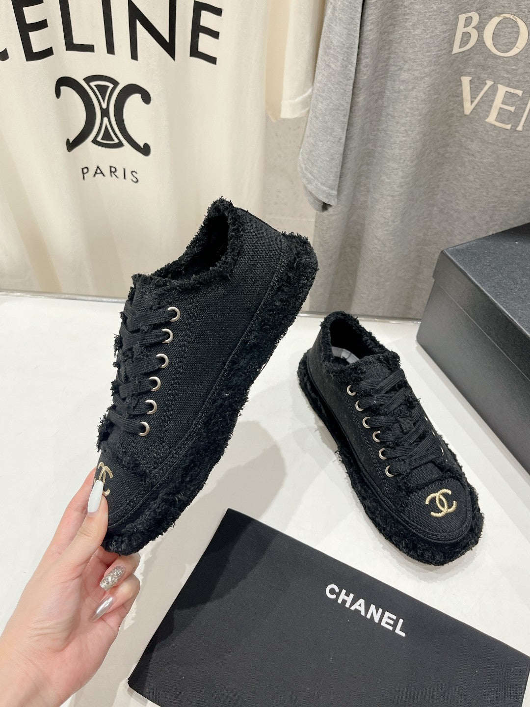 CC SNEAKER BLACK DENIM FABRIC