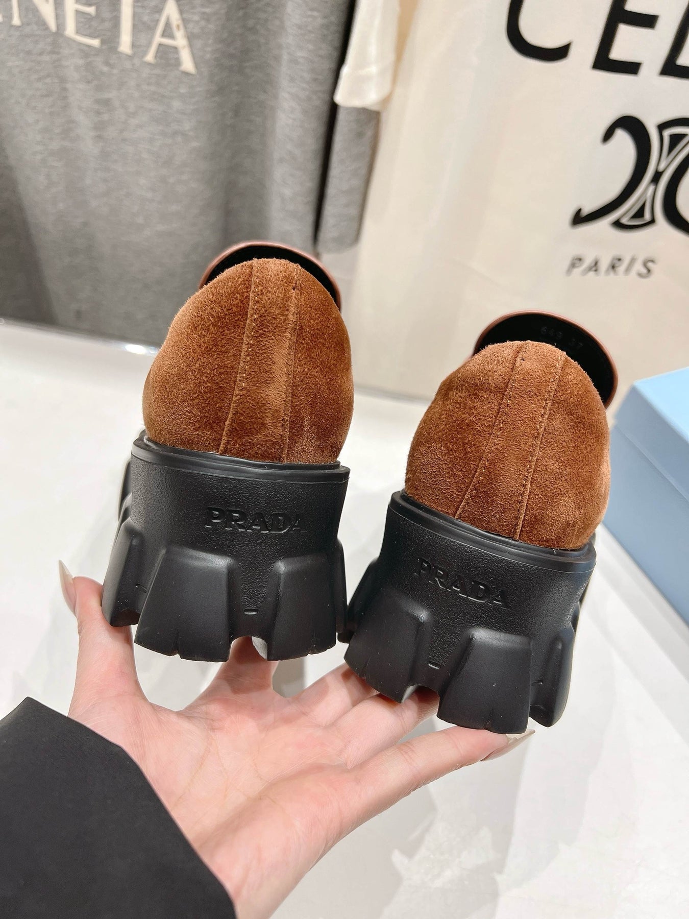 MONOLITH LOAFERS IN RED BROWN SUEDE