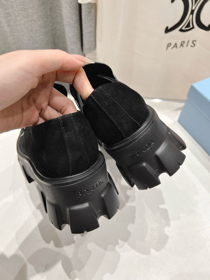 MONOLITH LOAFERS IN BLACK SUEDE