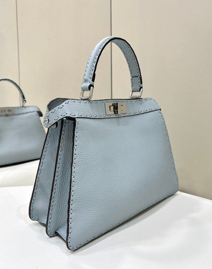 PEEKABOO ISEEU 33 IN BABY BLUE GRAINED CALFSKIN SILVER HARDWARE