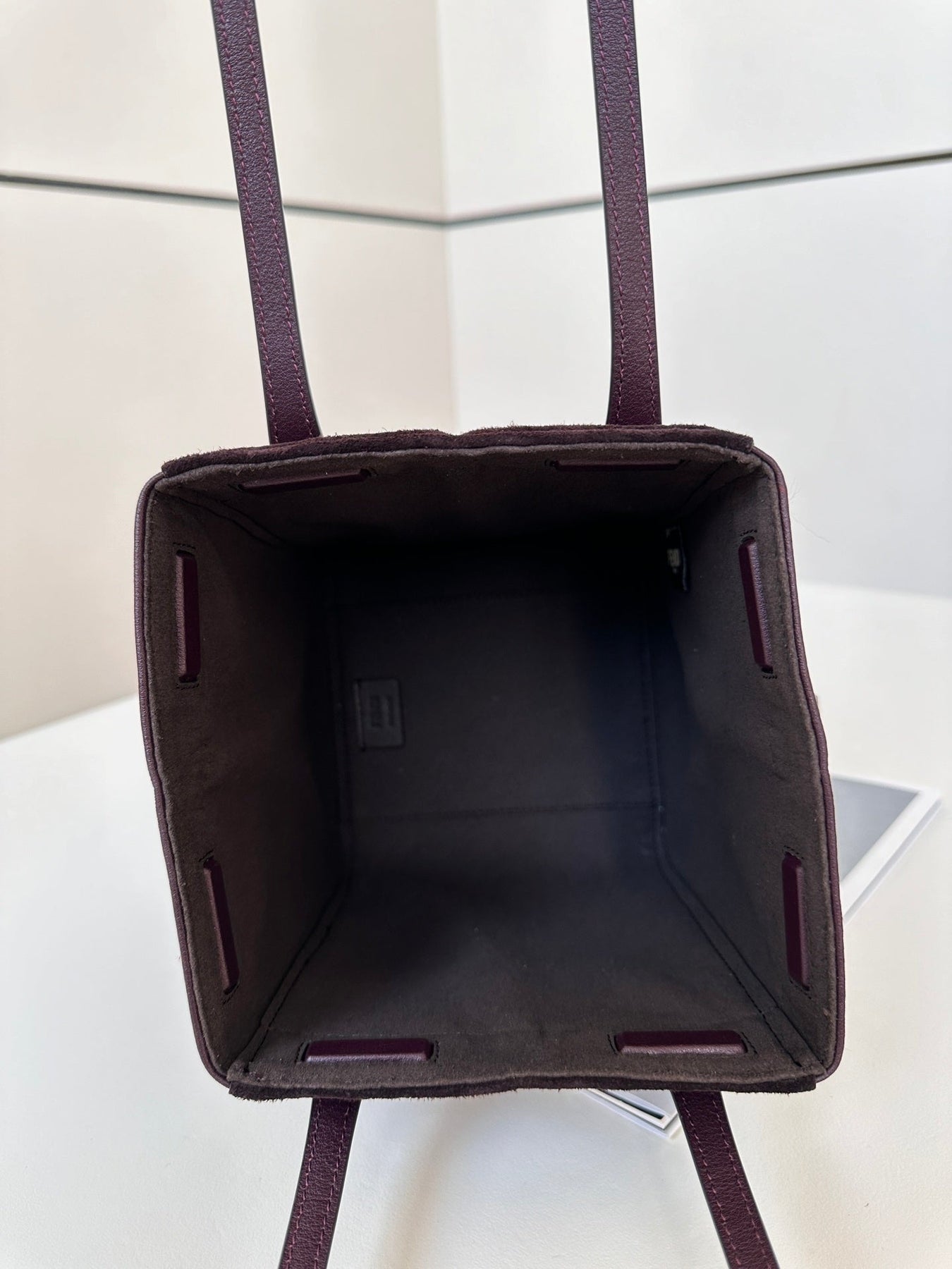 ORIGAMI MINI 19 IN WINE RED LAMBSKIN AND SUEDE