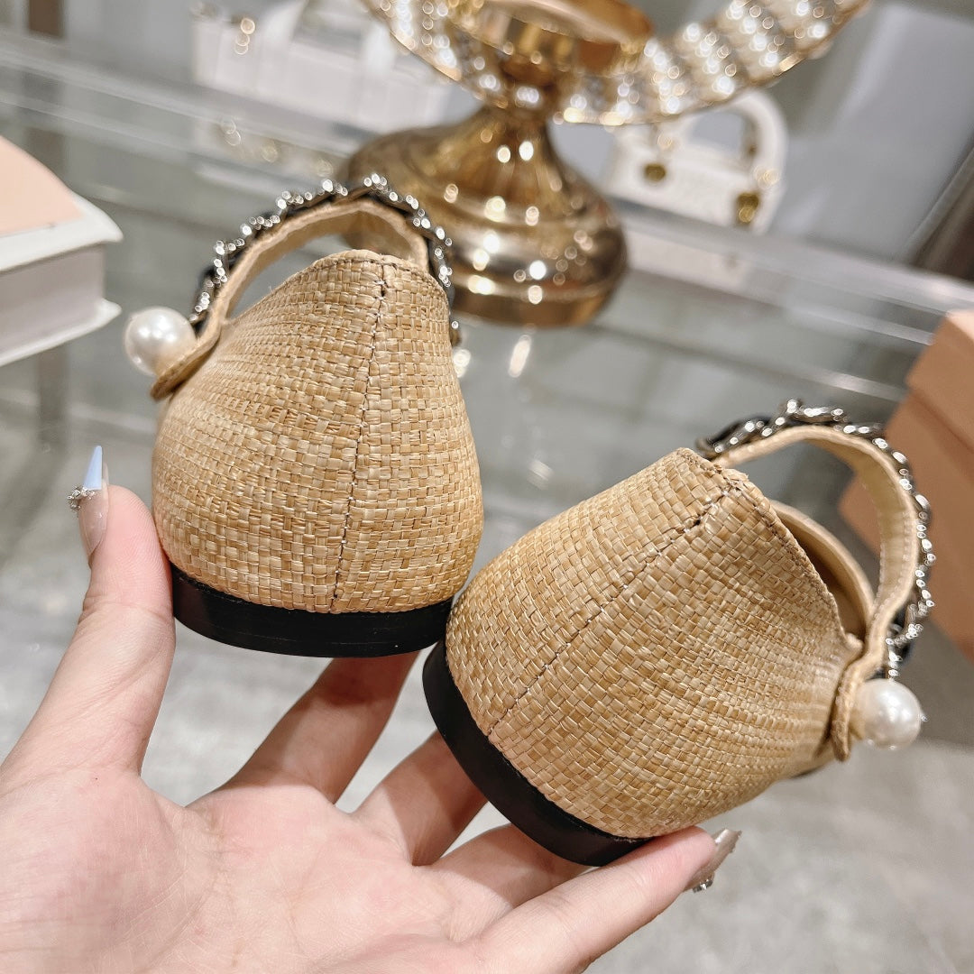 MARY JANE SANDAL CAP TOE DARK CREAM SHEEPSKIN