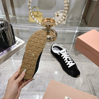 PLUME NAPPA SNEAKERS IN BLACK SUEDE AND CANVAS