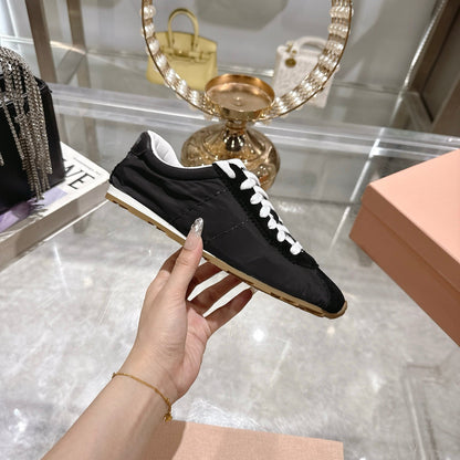 PLUME NAPPA SNEAKERS IN BLACK SUEDE AND CANVAS