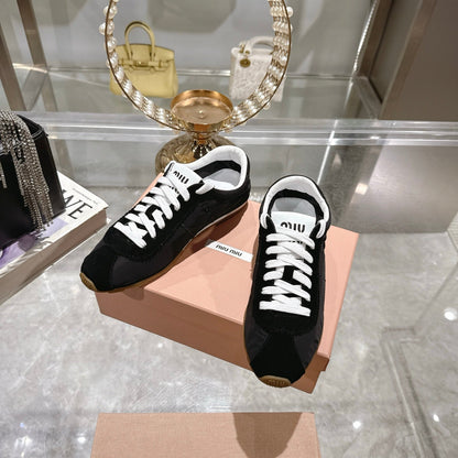 PLUME NAPPA SNEAKERS IN BLACK SUEDE AND CANVAS