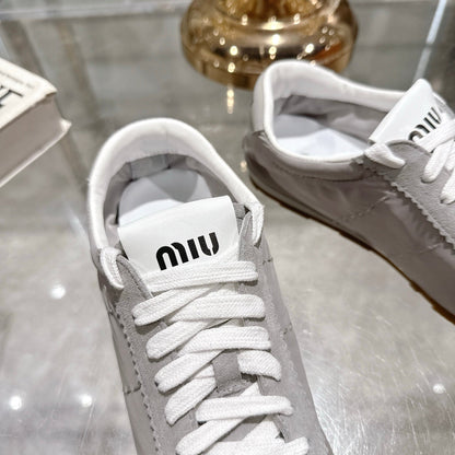 PLUME NAPPA SNEAKERS IN GREY SUEDE AND CANVAS