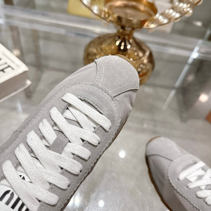 PLUME NAPPA SNEAKERS IN GREY SUEDE AND CANVAS