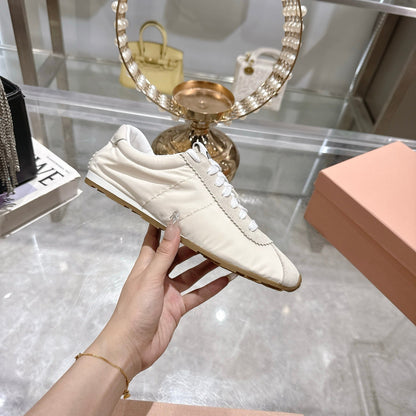 PLUME NAPPA SNEAKERS IN OFF WHITE SUEDE AND CANVAS