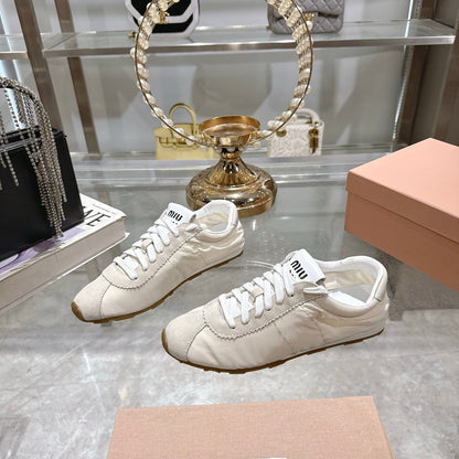 PLUME NAPPA SNEAKERS IN OFF WHITE SUEDE AND CANVAS