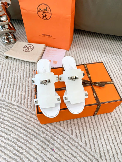 INVINCIBLE 50 SANDAL IN WHITE CALFSKIN