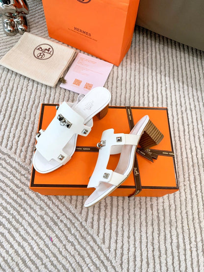 INVINCIBLE 50 SANDAL IN WHITE CALFSKIN