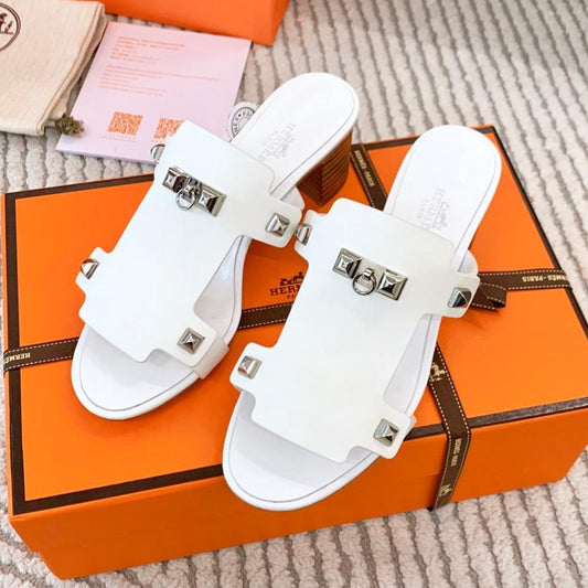 INVINCIBLE 50 SANDAL IN WHITE CALFSKIN