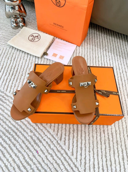 INVINCIBLE 50 SANDAL IN BRONZE BROWN CALFSKIN