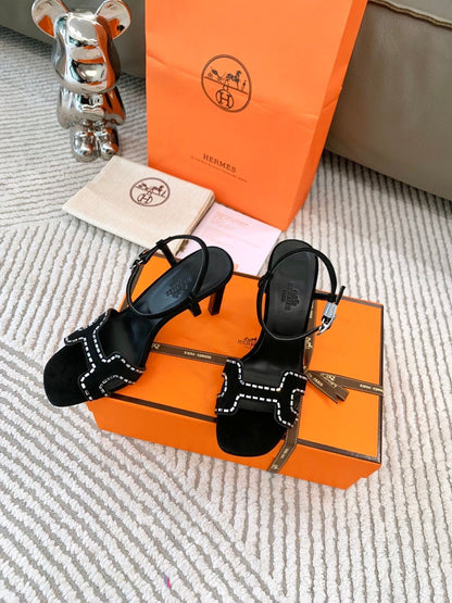 HIGH SANDAL 8.5 CM IN BLACK SUEDE