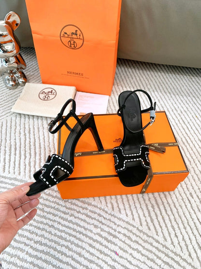 HIGH SANDAL 8.5 CM IN BLACK SUEDE