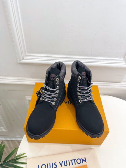 LV X TIMBERLAND MARTIN BOOT IN BLACK SUEDE