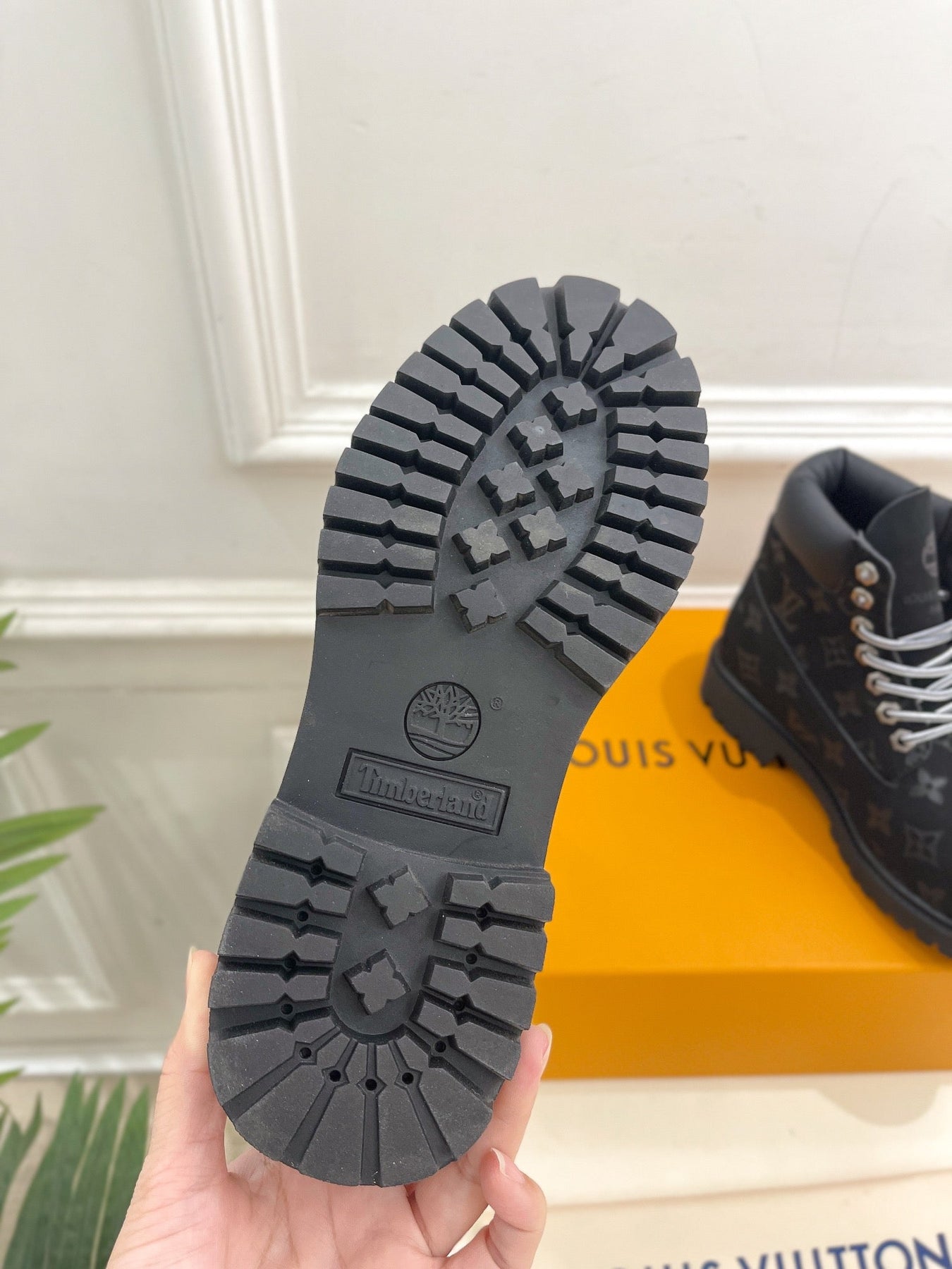 LV X TIMBERLAND MARTIN BOOT IN BLACK MONOGRAM SUEDE