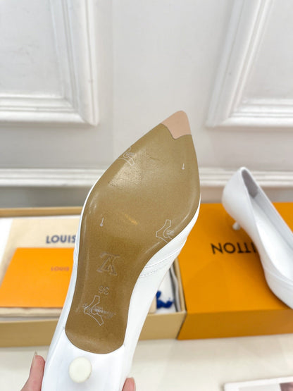 6AM HIGH PUMP 5 CM IN WHITE CALFSKIN