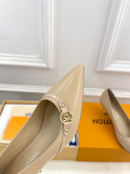 6AM HIGH PUMP 5 CM IN BISQUE BEIGE CALFSKIN