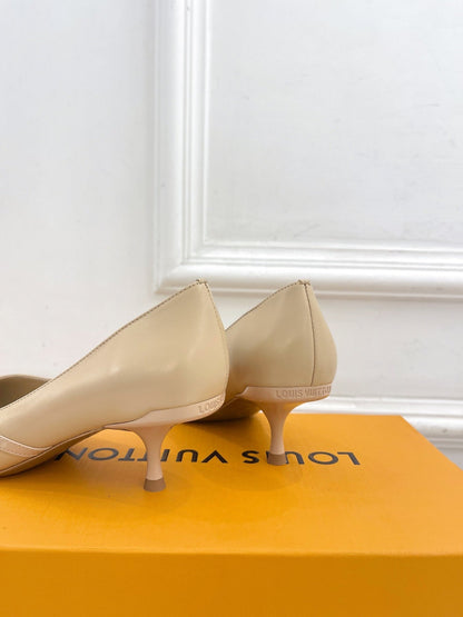6AM HIGH PUMP 5 CM IN BISQUE BEIGE CALFSKIN