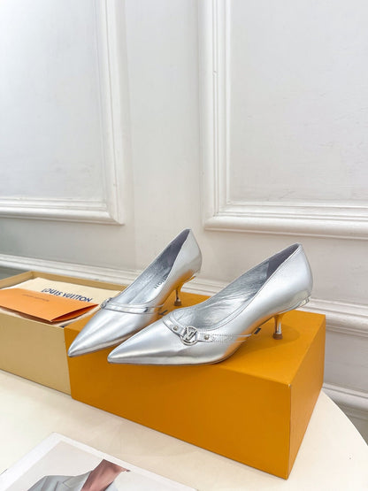 6AM HIGH PUMP 5 CM IN SILVER CALFSKIN