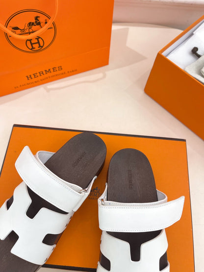 KOS CLOG IN WHITE CALFSKIN