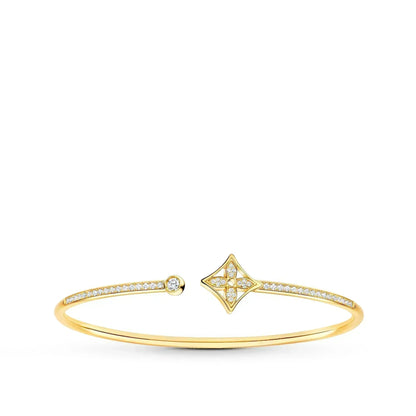 LV IDYLLE GOLD OPEN BRACELET DIAMOND PAVED