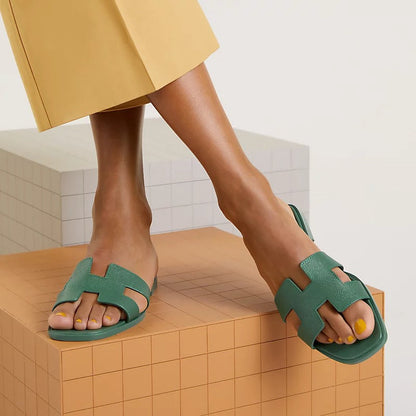 0RAN SANDAL VERT LIERRE