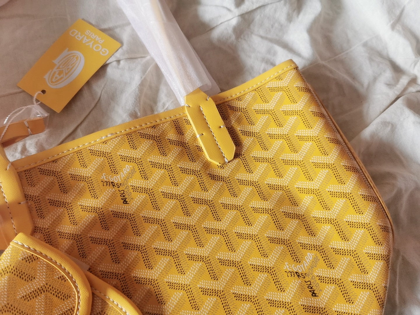 MINI HOBO BOHEME 38CM YELLOW CANVAS