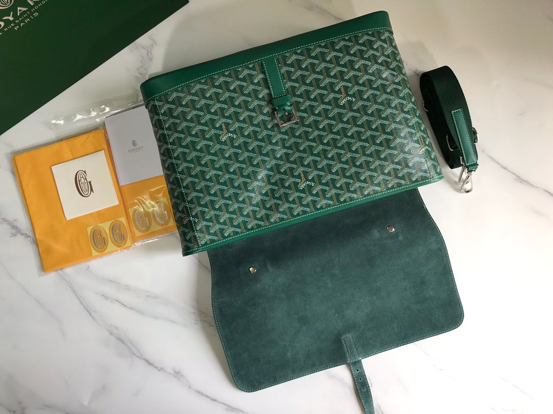 GOYARD CITADIN BAG 38CM GREEN CANVAS