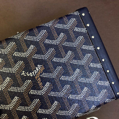 MINAUDIERE TRUNK BAG 17CM NAVY BLUE CANVAS