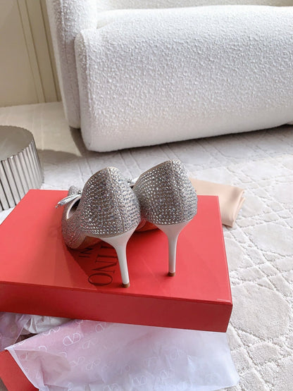 High-heels Pump Crystals 10cm Rose Cannelle With Crystals