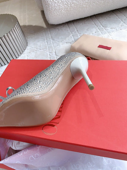 High-heels Pump Crystals 10cm Rose Cannelle With Crystals