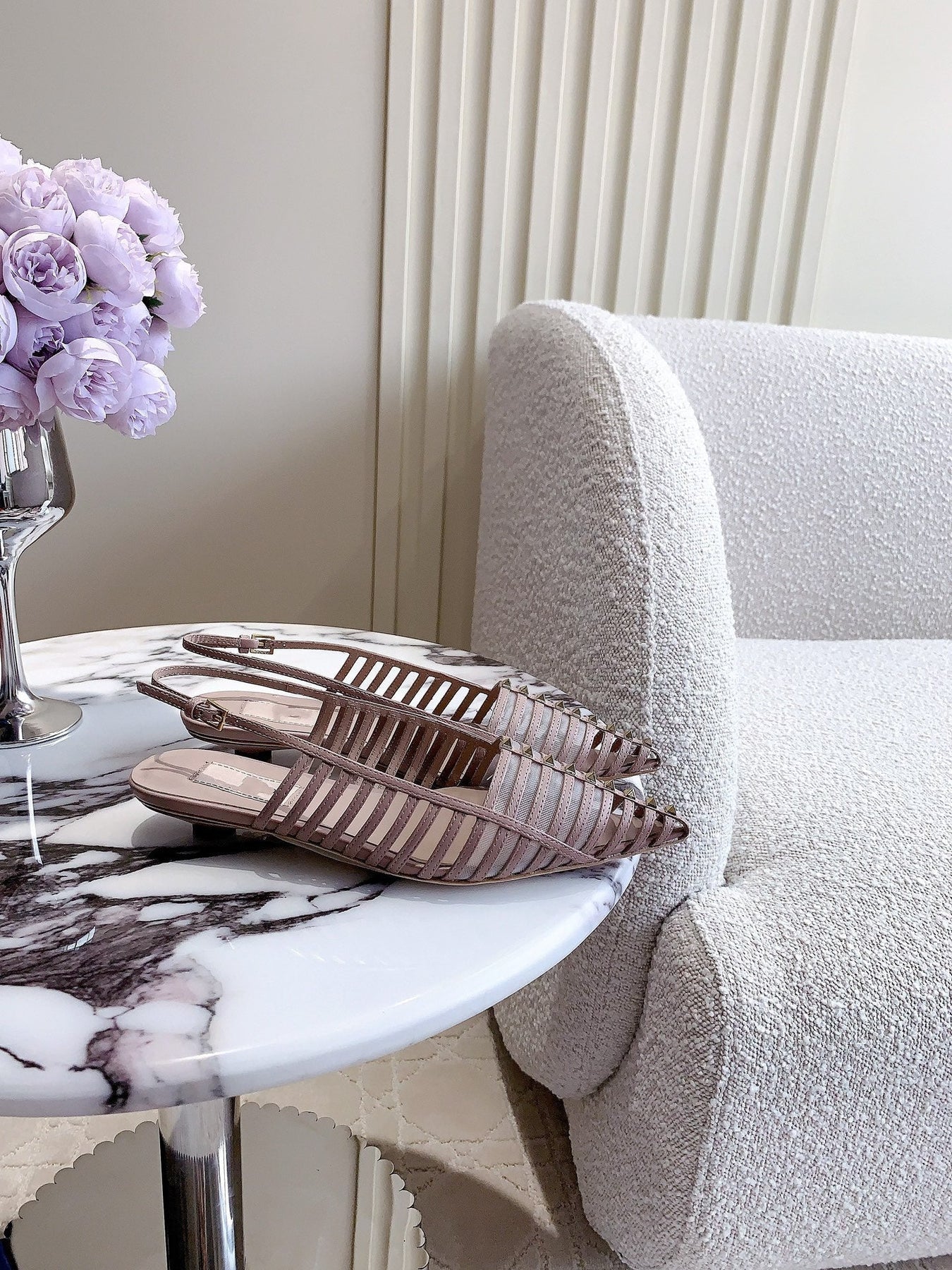 Mesh Slingback Ballerina Rose Cannelle