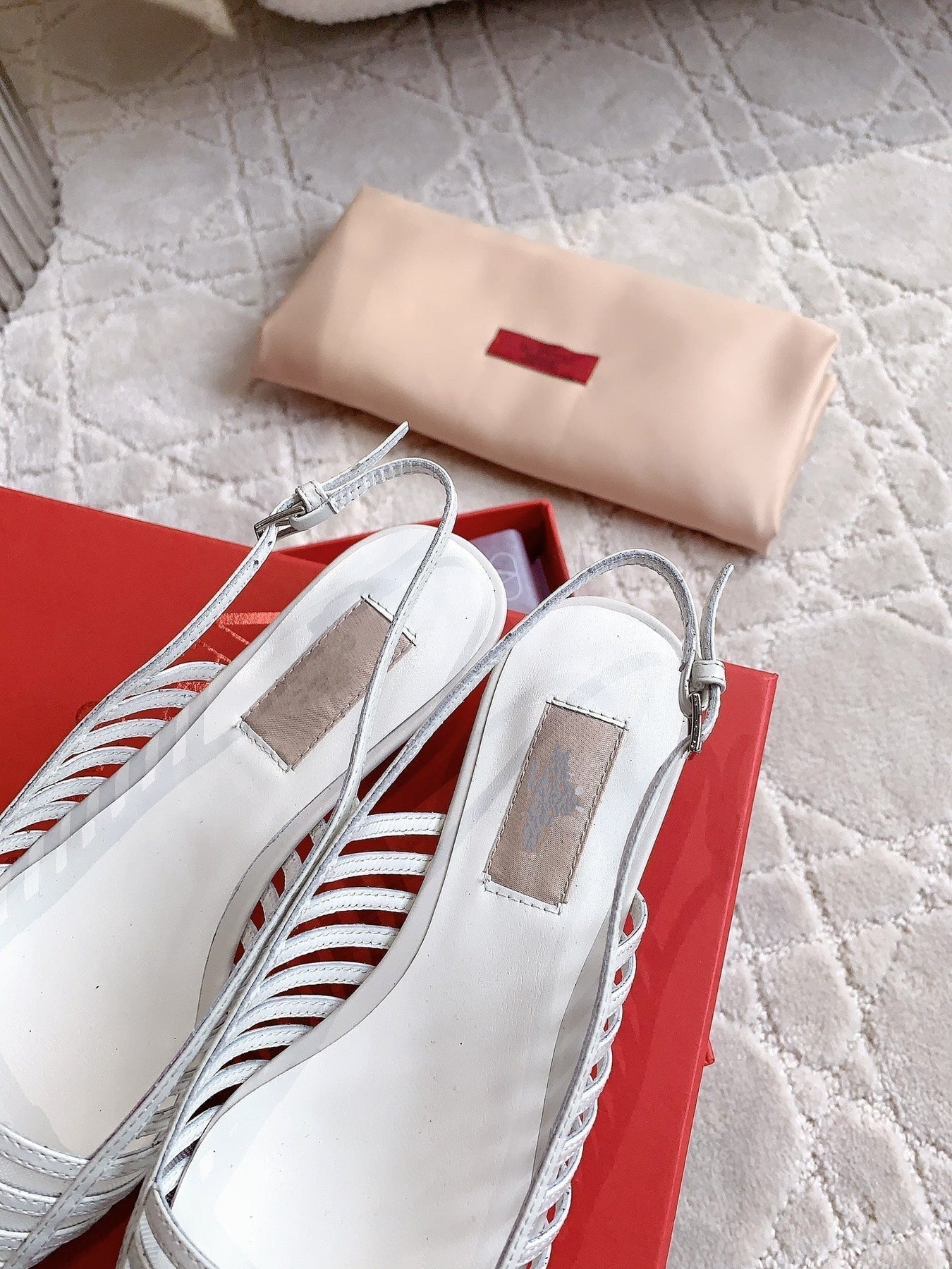 Mesh Slingback Ballerina White