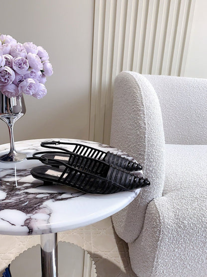 Mesh Slingback Ballerina Black