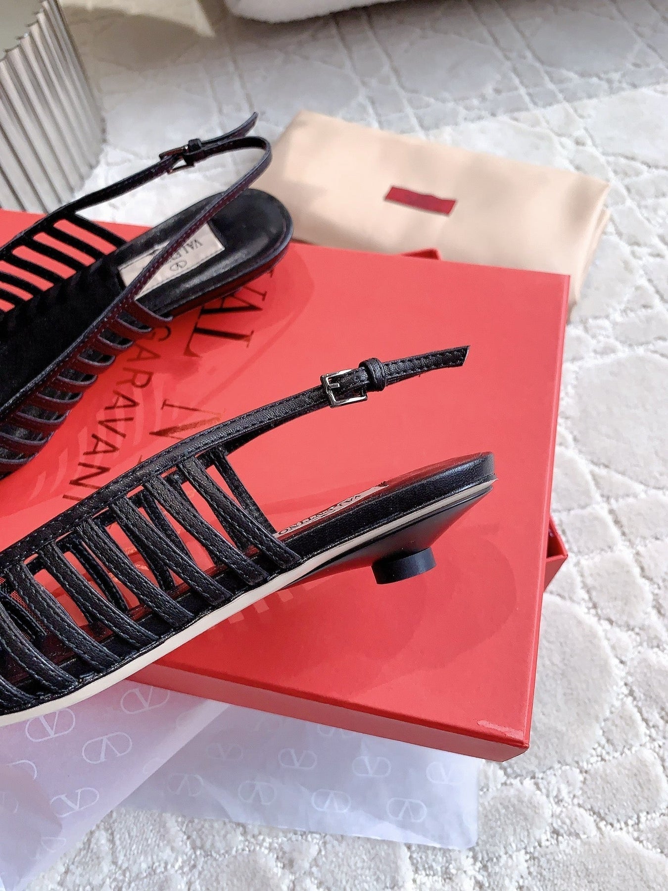 Mesh Slingback Ballerina Black