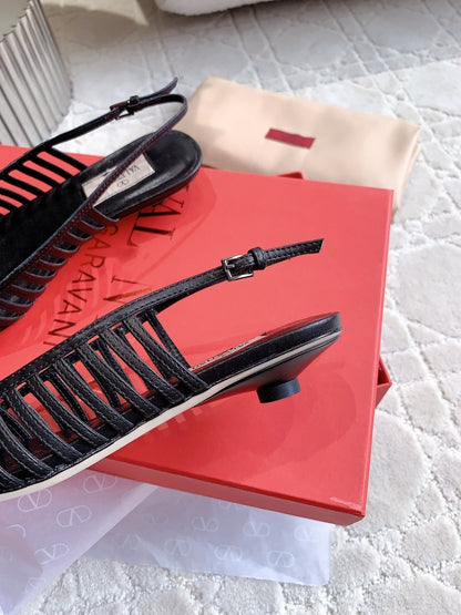 Mesh Slingback Ballerina Black