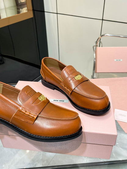 PENNY LOAFERS IN BRONZE BROWN CALFSKIN