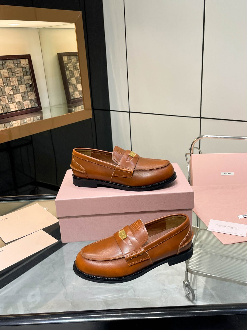 PENNY LOAFERS IN BRONZE BROWN CALFSKIN